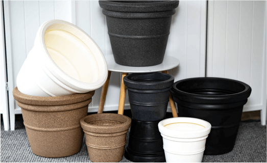 Different kind of Plant Pots at Evergreen Interiors Indoor Plant Hire and Maintenance