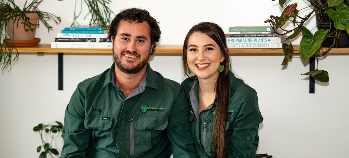 Peter and Tegan - Owners of Evergreen Interiors Indoor Plant Hire and Maintenance