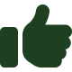 Icon depicting a thumbs up, representing customer satisfaction and approval of services provided by Evergreen Interiors Indoor Plant Hire and Maintenance